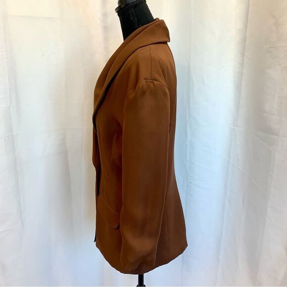 Vintage XXVI rust brown draped shawl collar blazer jacket - Picture 3 of 11